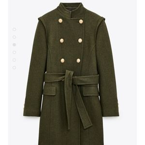 Double breasted wool blend coat
